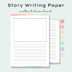 Printable Kids Story Paper, Write & Draw Journal Page, Story With Regard To Printable Lined Story Writing Paper