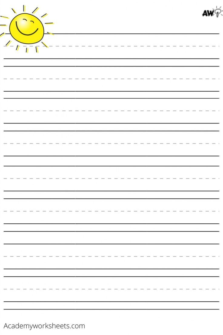 Printable Lined Paper - Children Elementary Age for Preschool Printable Lined Paper