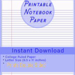 Printable Lined Paper Printable Double Sided Lined Paper Printable Blue  Ruled Paper Printable Handwriting Paper Printable School Paper For Free Printable Double Sided Paper