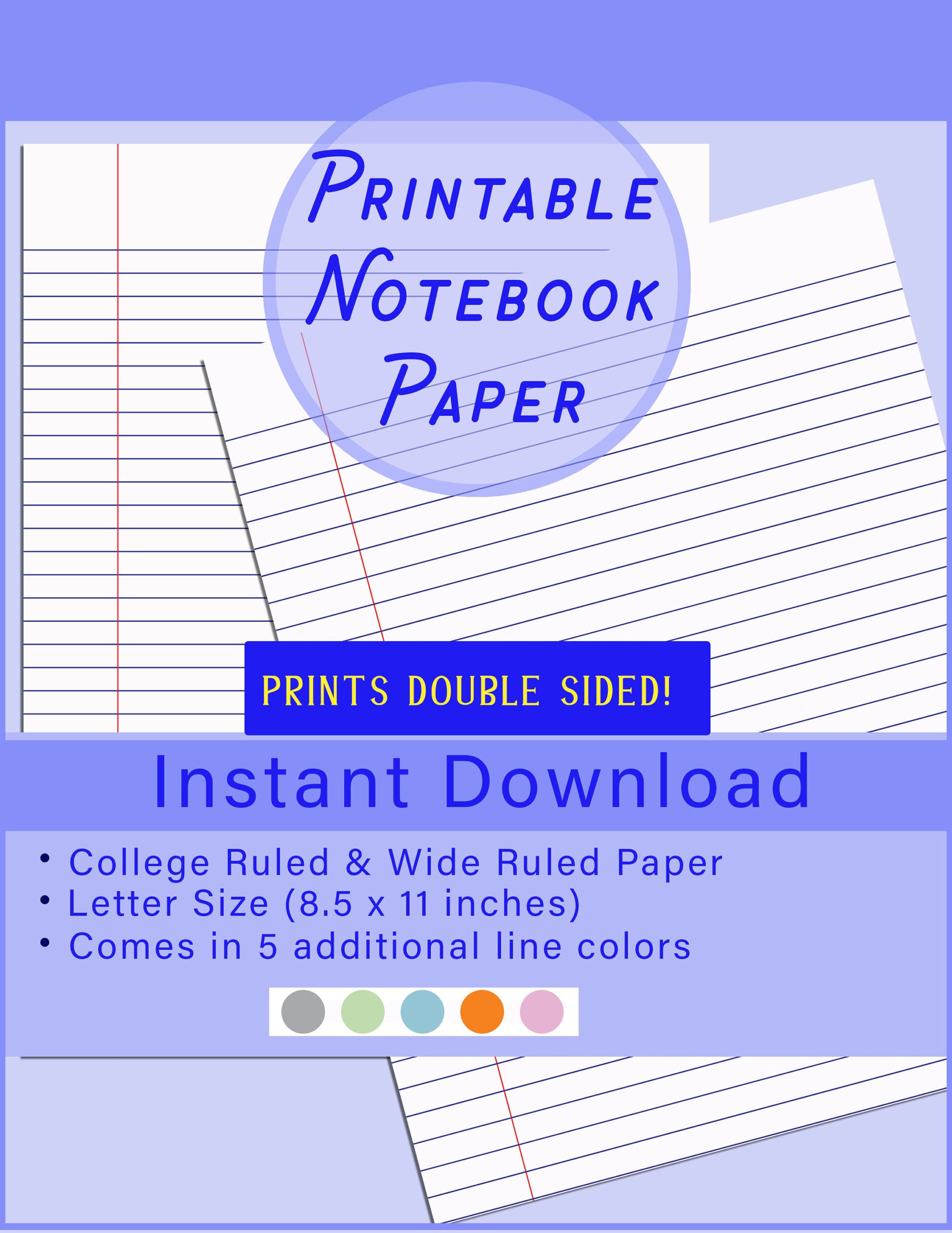 Printable Lined Paper Printable Double-Sided Lined Paper Printable intended for Double Line Printable Paper