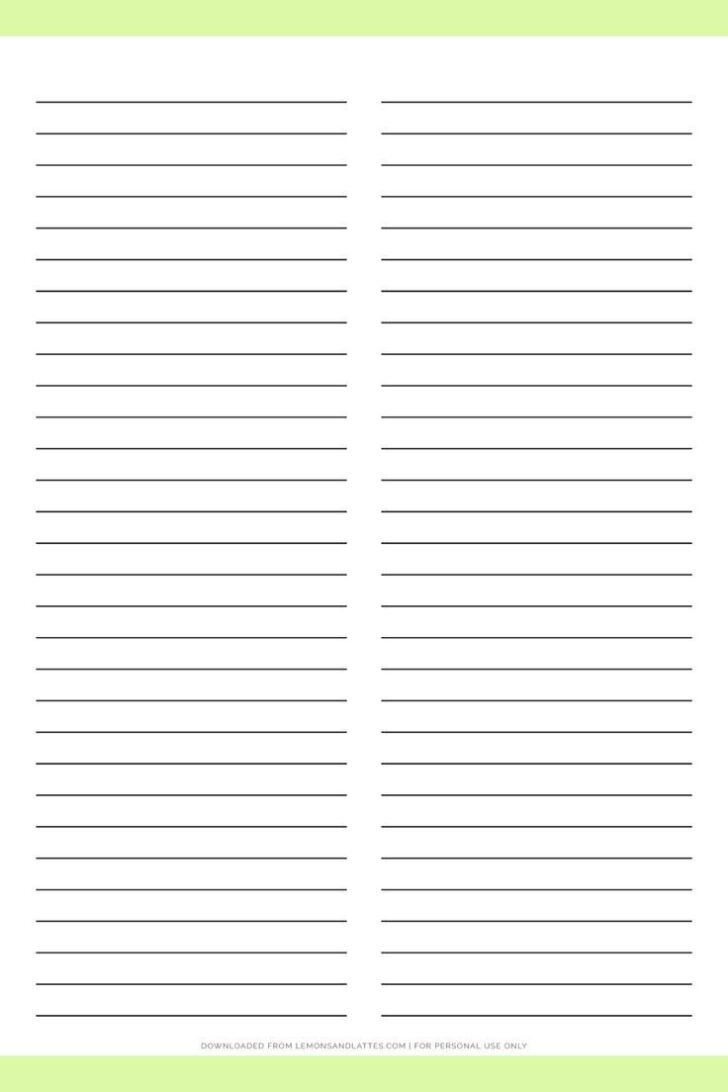 Two Lined Paper Printable