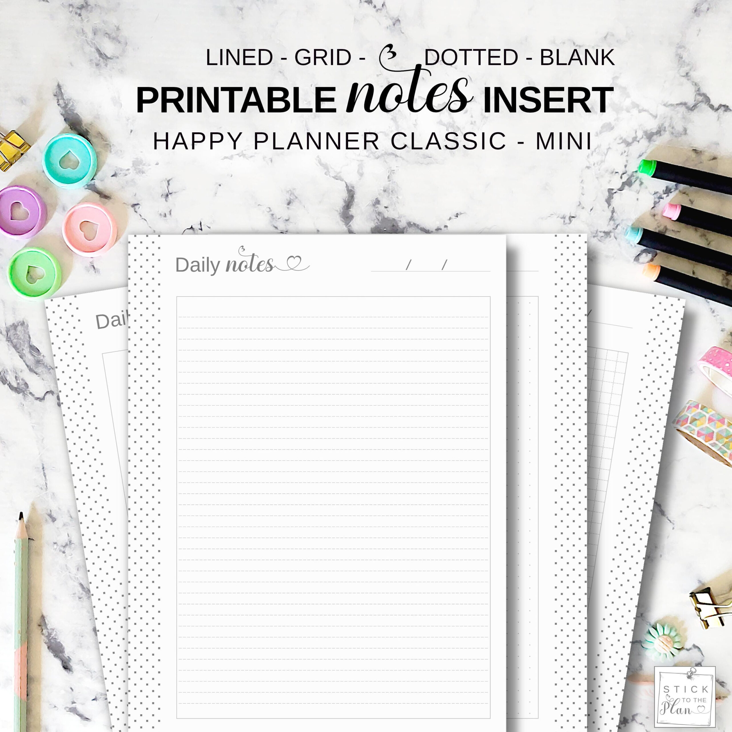Printable Notes Pages Happy Planner Classic Insert, Mini Hp Lined regarding Happy Planner Lined Paper Printable