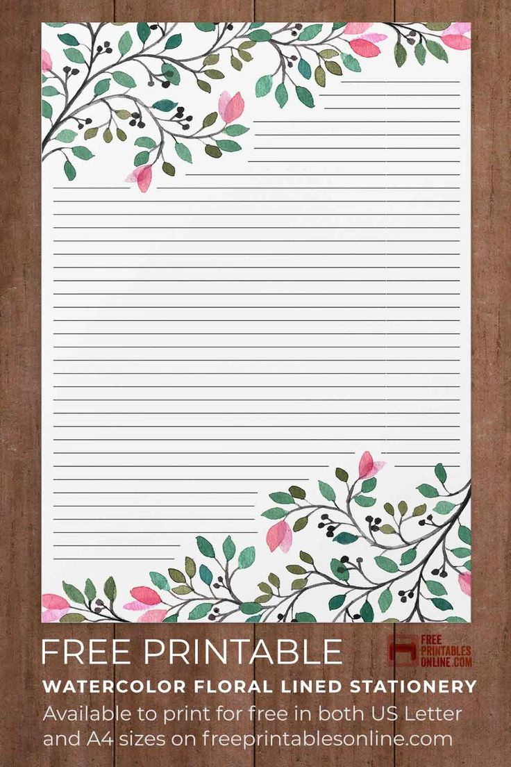 Printabled Lined Stationery – Free pertaining to Printable Floral Lined Paper