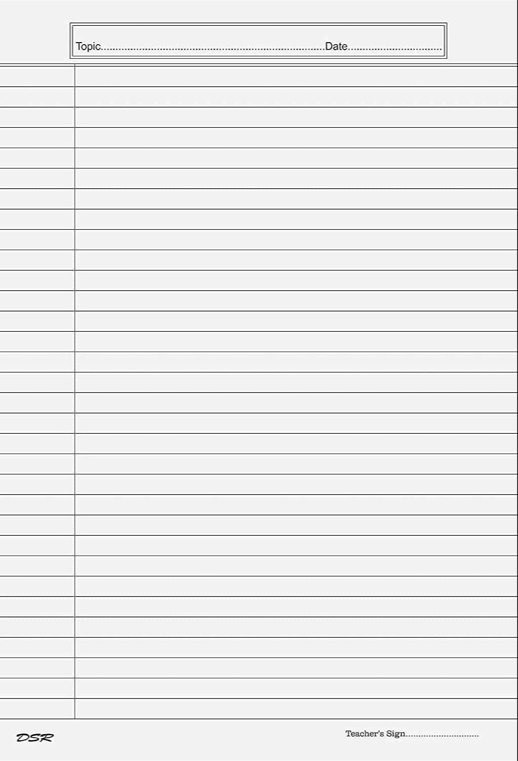 Printed Double Full Scaled Ruled Paper, For Writing Notes, Size throughout Double Lined Paper Printable