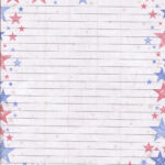 Red & Blue Stars Lined Stationery 8.5" X 11" 25 Sheets And 10 Regarding Patriotic Lined Writing Paper Printable Free