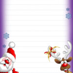 Santa And Rudolf Lined Christmas Notepaper | Rooftop Post Regarding Printable Lined Christmas Writing Paper