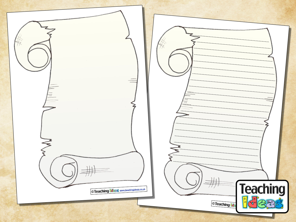 Scroll Paper Templates - Teaching Ideas within Lined Scroll Paper Printable