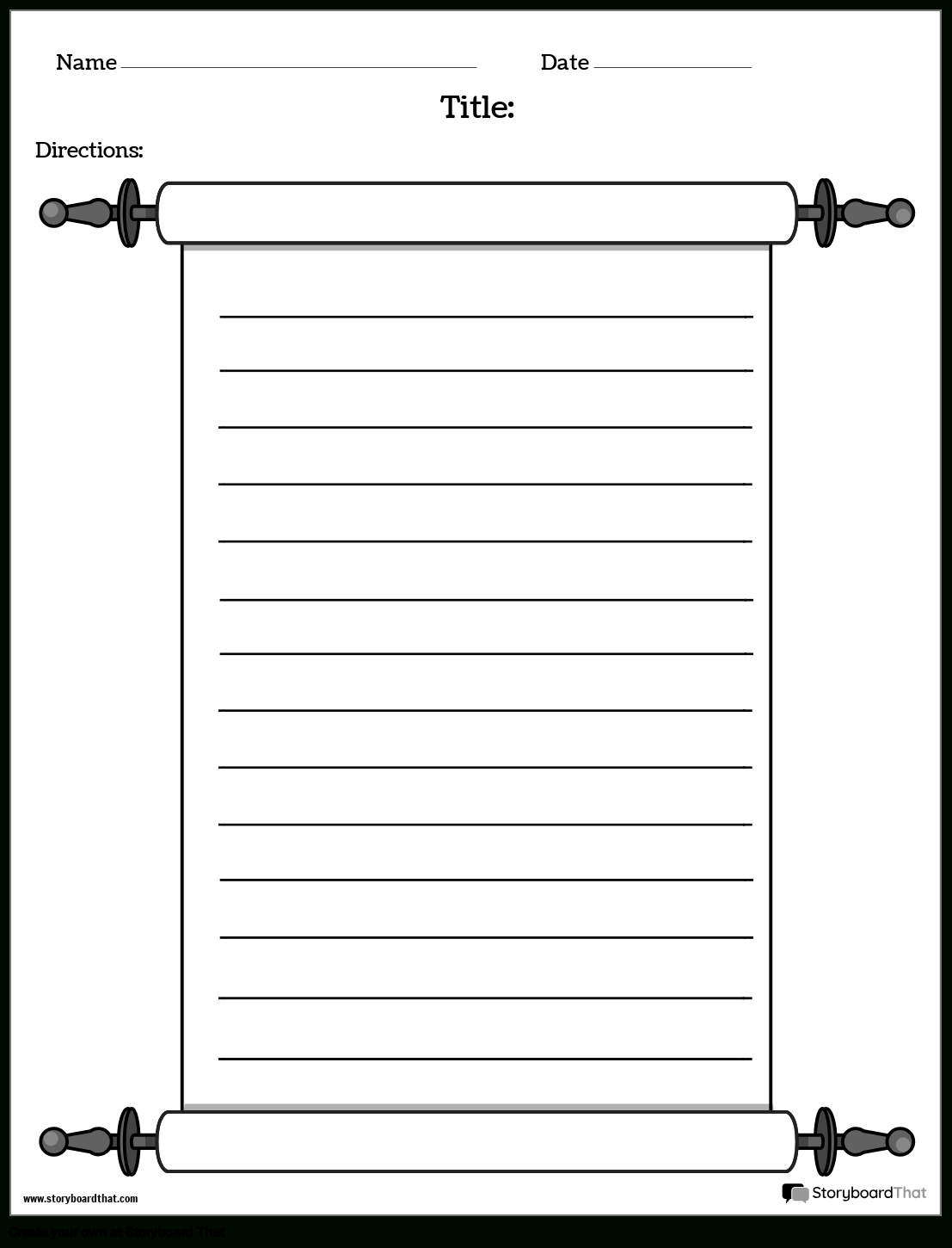 Scroll With Lines Graphic Organizer Design Storyboard pertaining to Scroll Paper with Lines Printable