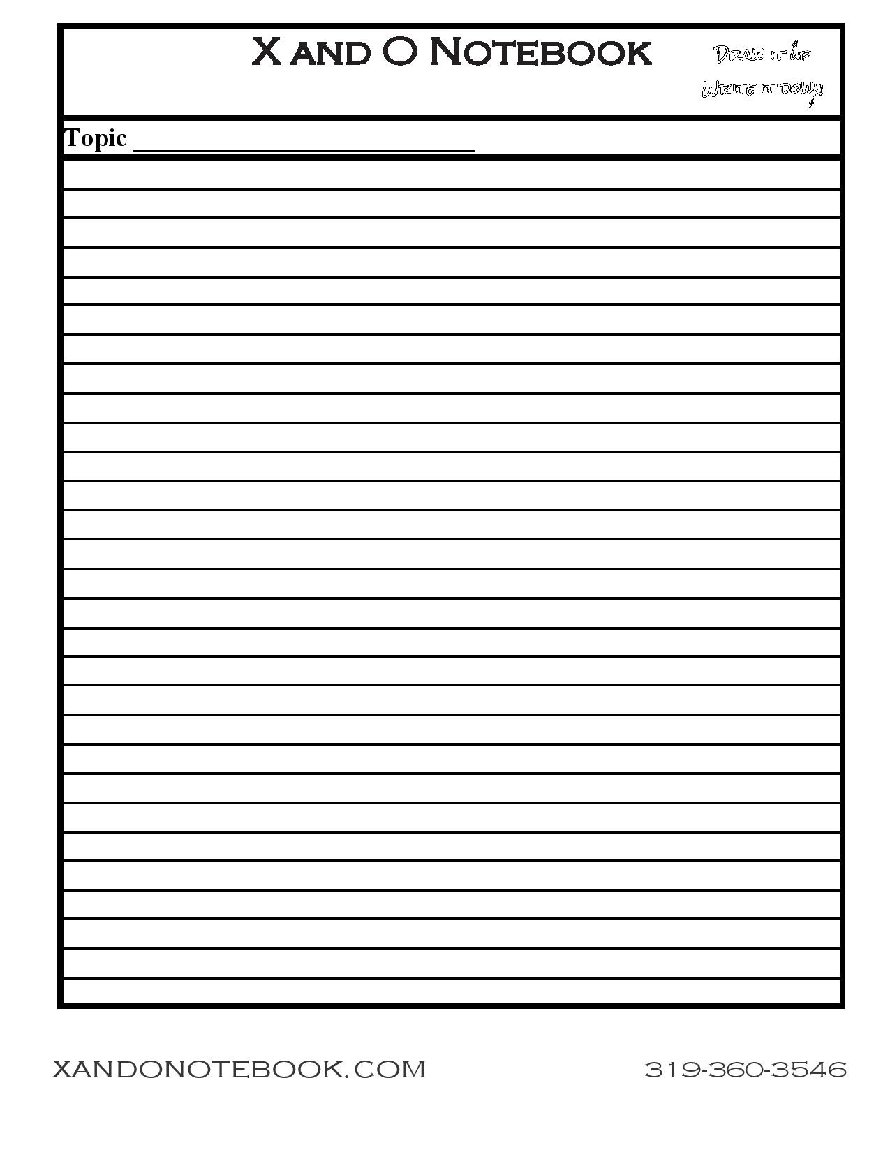 Season Prep Notebooks - X And O Notebook with regard to Staar Lined Paper Printable