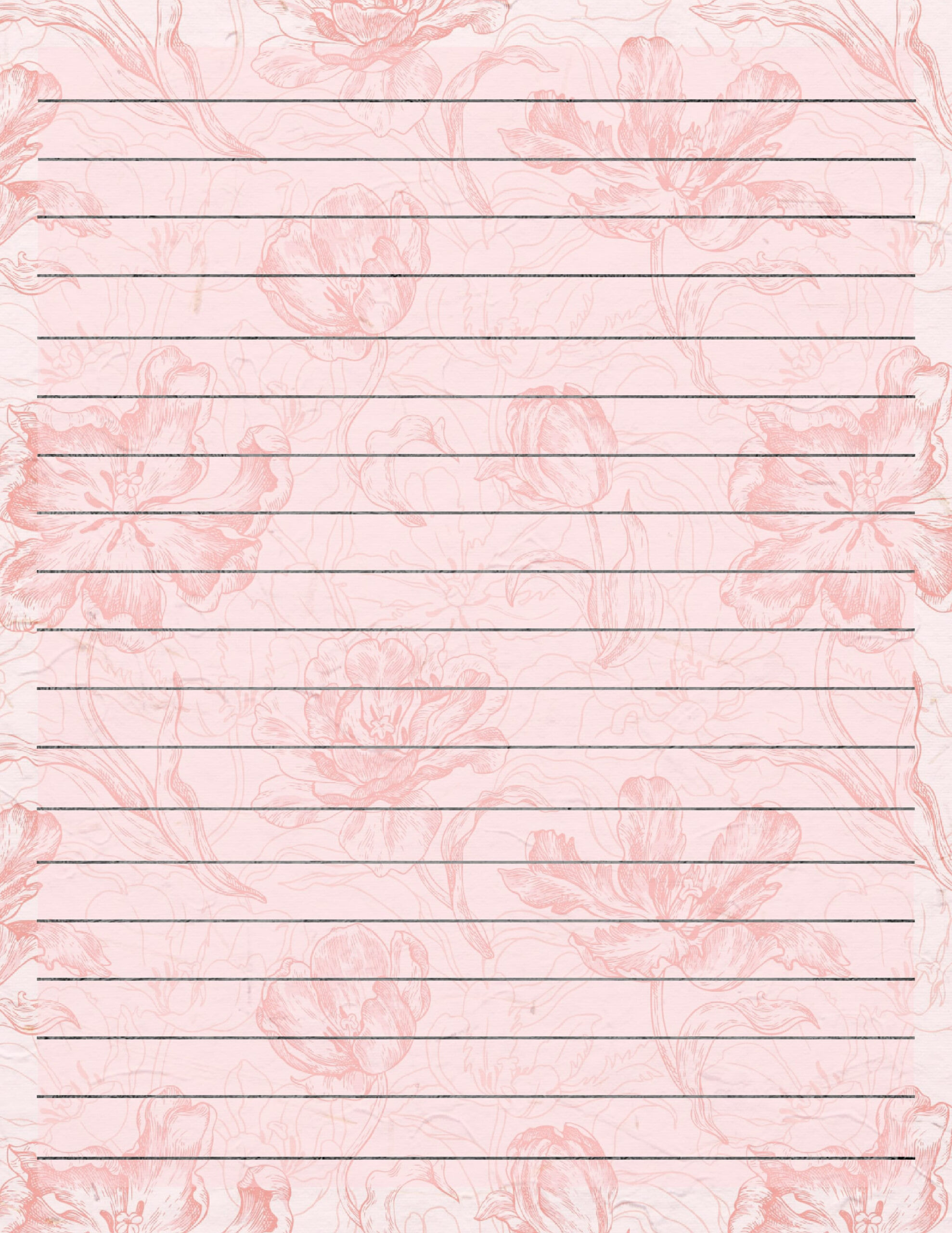 Simple And Decorative Pink Lined And Unlined Writing Papers For regarding Pink Lined Paper Printable