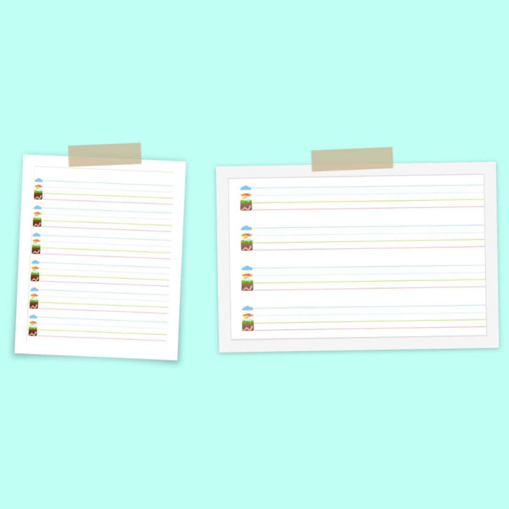 Printable Sky Plane Grass Worm Line Paper