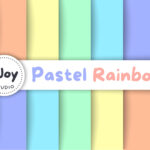 Solid Rainbow Digital Paper, Pastel Rainbow Printable Paper Regarding Colored Paper Printable