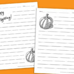 Thanksgiving Writing Paper Plus 15 Gratitude Writing Prompts Intended For Free Printable Lined Thanksgiving Writing Paper