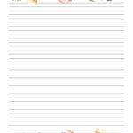 Watercolour Flower Border Lined A4 Paper, Instant Download With Printable Floral Lined Paper