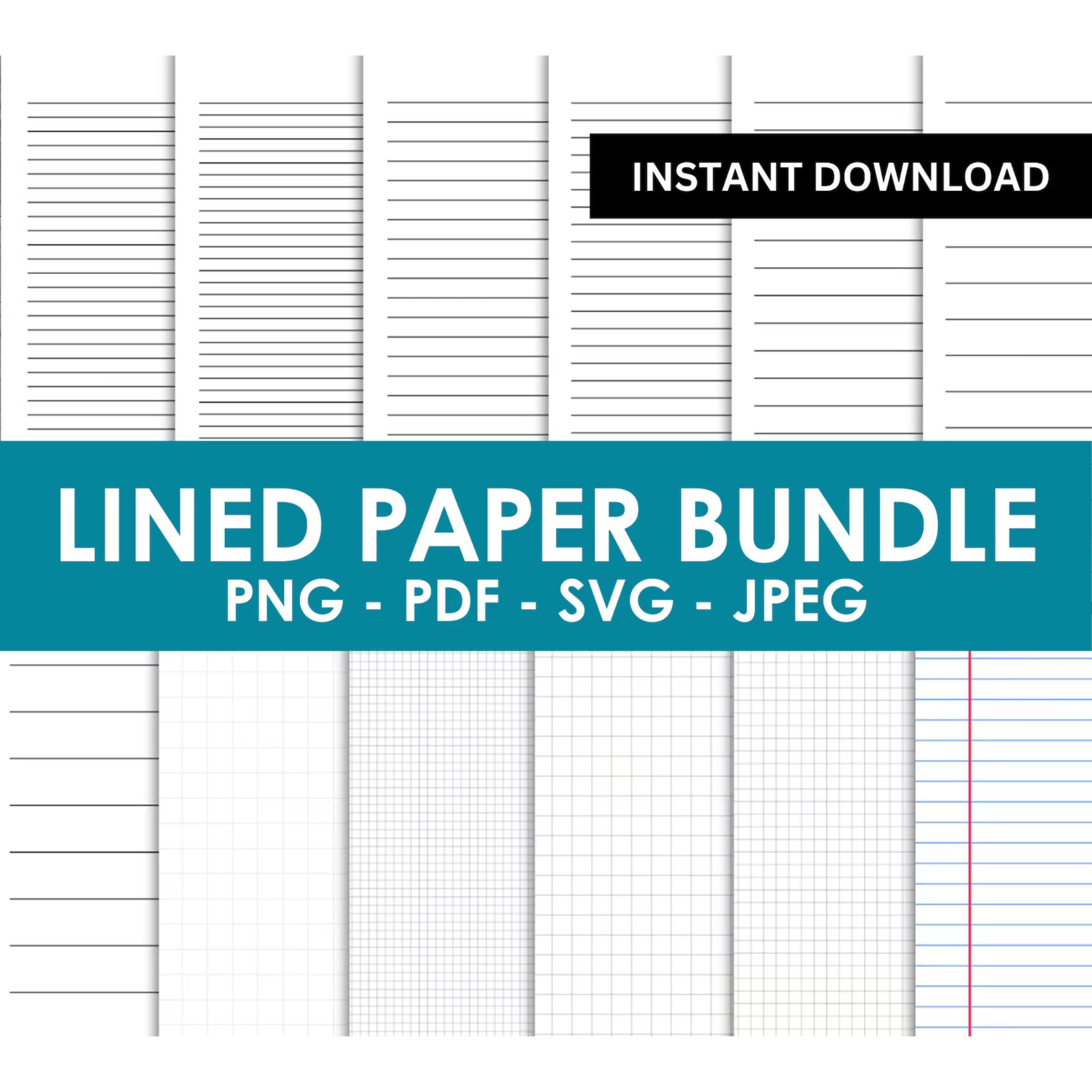 Wide Ruled Notebook - Etsy Australia with Free Printable Lined 9.75x7.5 Paper Template