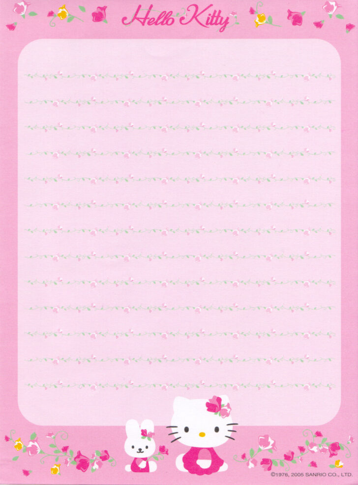 Hello Kitty Lined Paper Printable