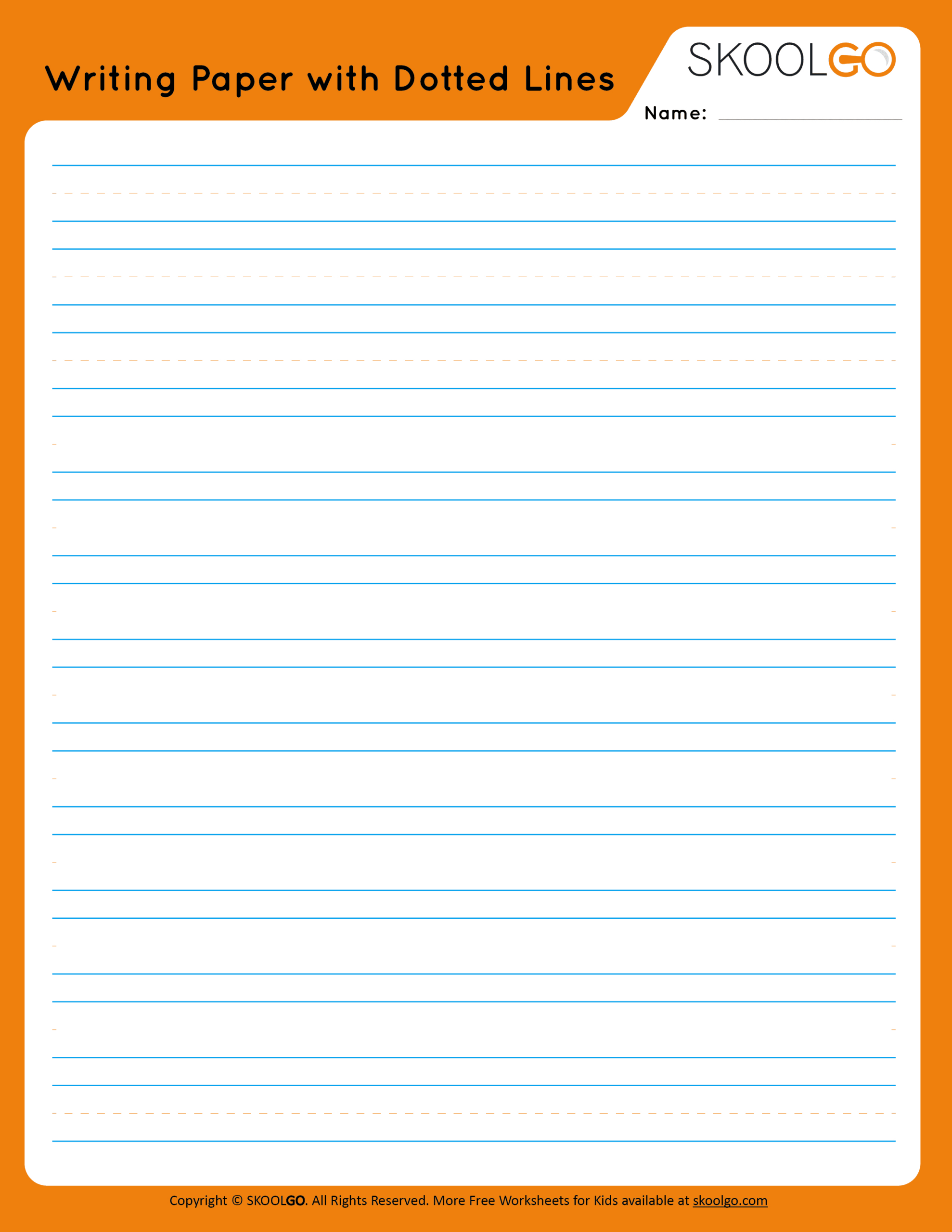 Writing Paper With Dotted Lines - Skoolgo pertaining to Dotted Line Paper For Kindergarten Printable