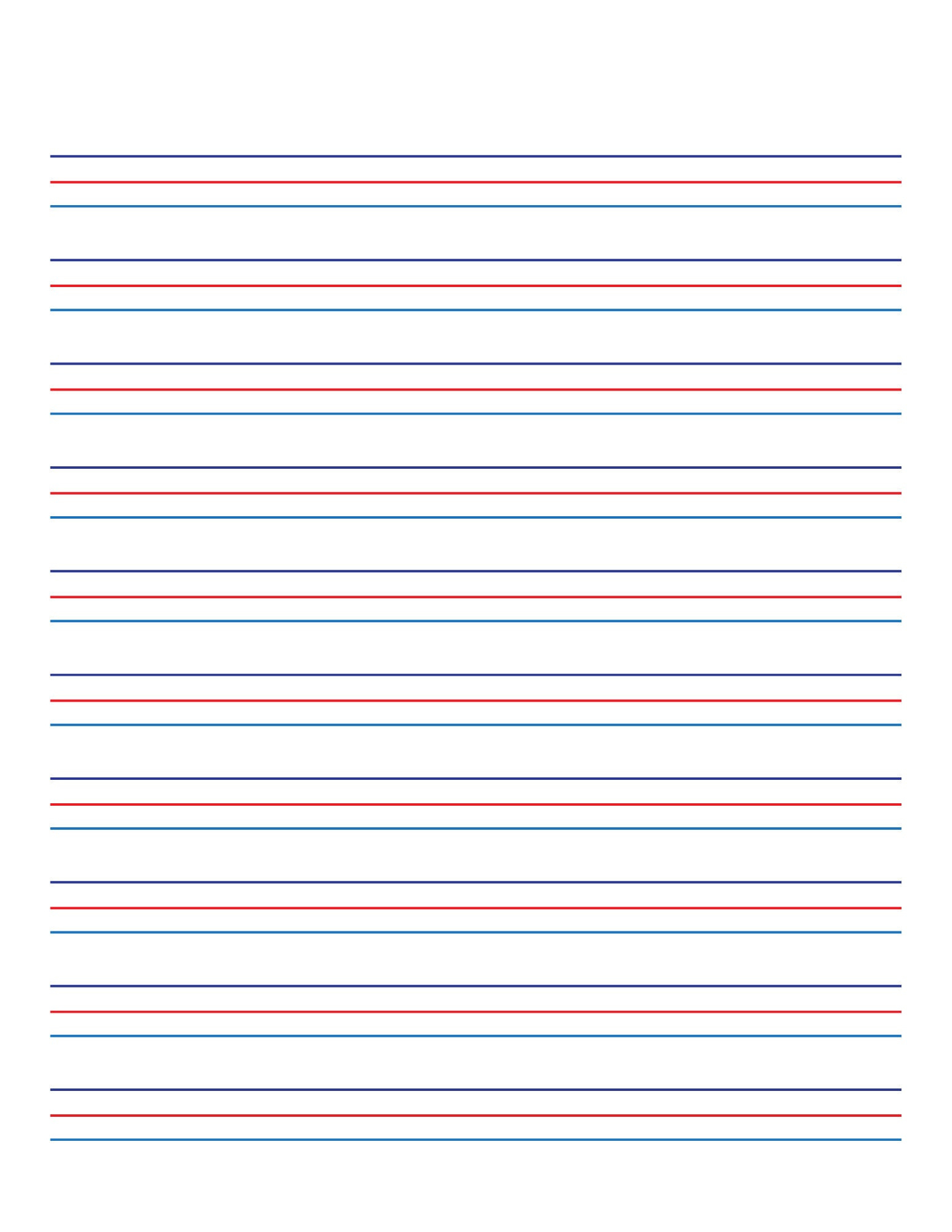 Writing Paper With Solid Red And Blue Lines - Etsy in Red And Blue Lined Handwriting Paper Printable Free