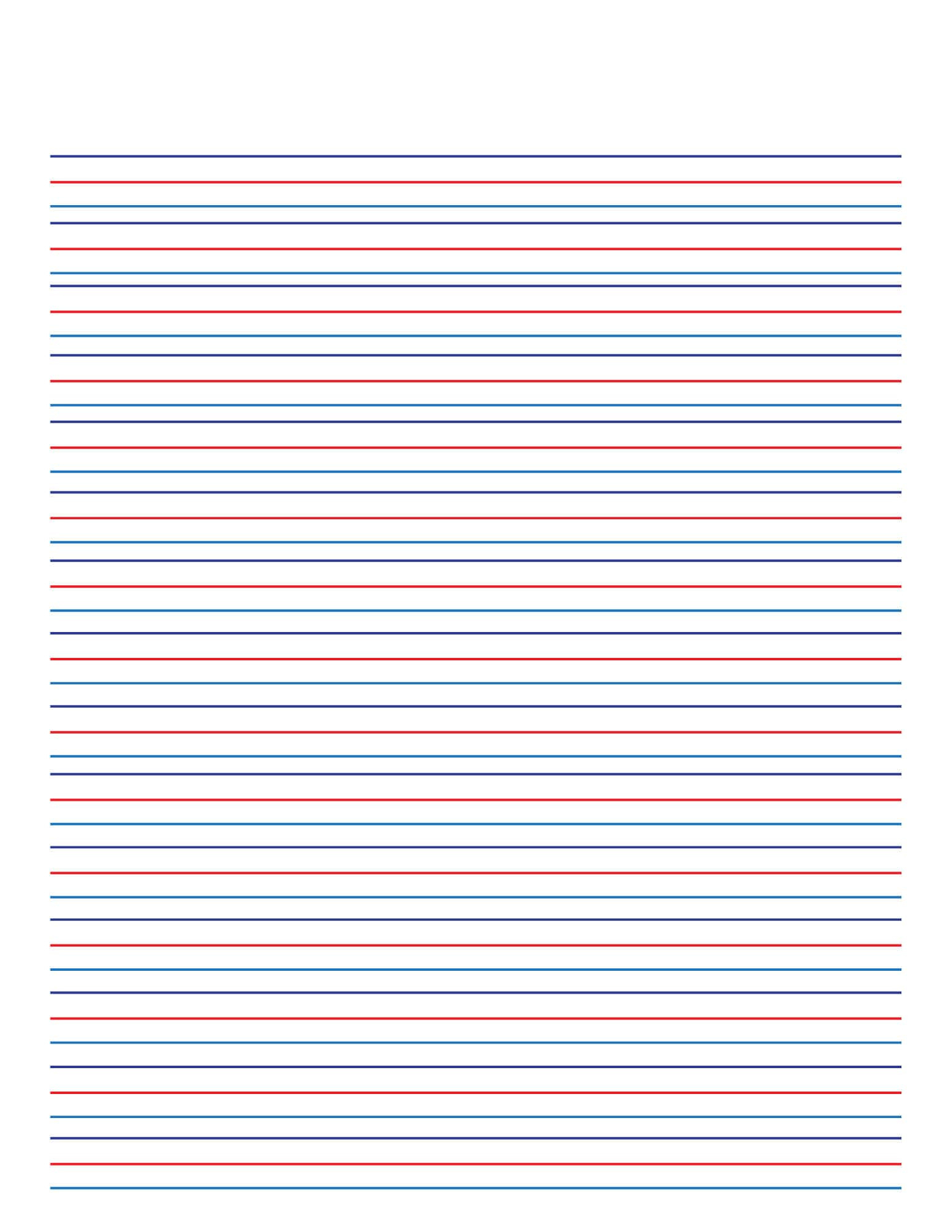 Writing Paper With Solid Red And Blue Lines - Etsy throughout Red and Blue Lined Handwriting Paper Printable